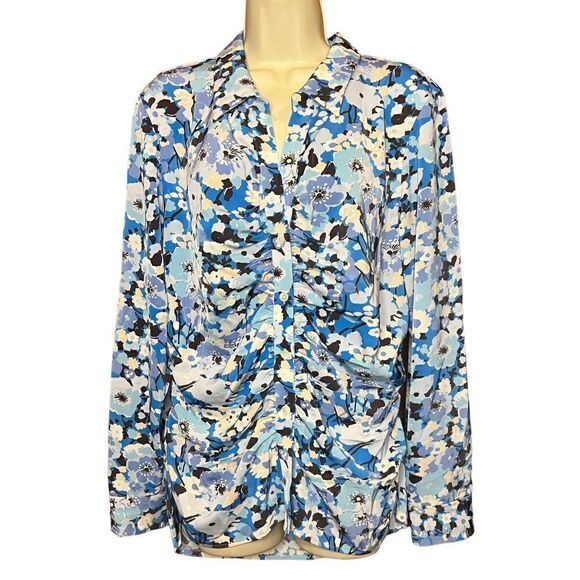 Rails Lisa Top in Blue Zinnia Button Up NWT Size XS - Picture 5 of 9